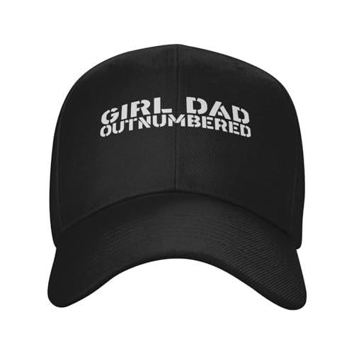 Girl Dad Outnumbered Fashionable Casquette Hat Breathable Adjustable Strap for Comfort Style Black2