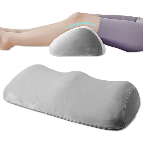 BOYIFEIJIE Venenkissen zur Beinhochlagerung, Knierolle & Beinkissen aus Memory Foam, Ergonomisches Lagerungskissen für Knie und Beine, Kniekissen für Seitenschläfer (Grau)