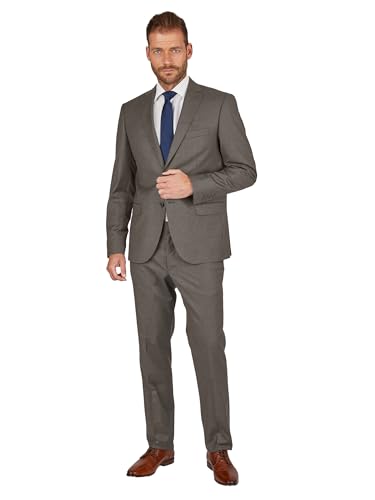 Steffen Klein Herren Anzug elastisch| Business Anzug | Taupe | Regular Fit | Klassischer Stil, Elegant | Bequeme Passform und Professioneller Look | Unvergleichbarer Komfort | Größe: 54