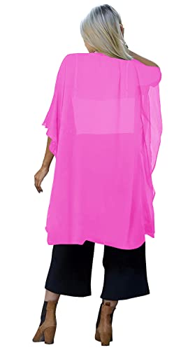 Image of Indian Trendy Women's Solid Puff Sleeve Kimono Long Cardigan Loose Cover Up Casual Blouse Top Chiffon