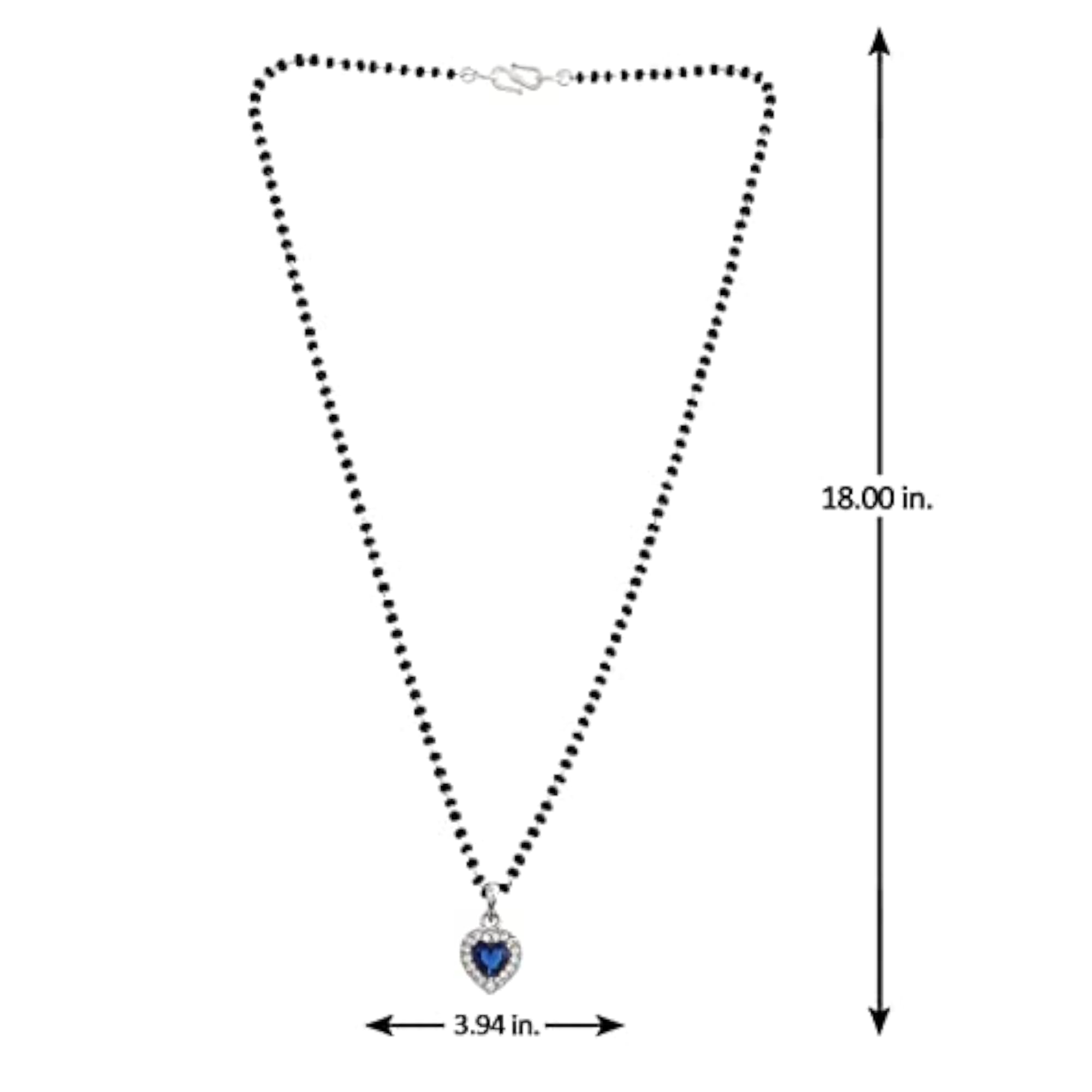 Heart Shaped Silver Mangalsutra Set, Timeless Elegance