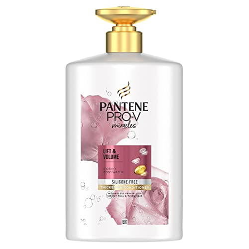 Pantene Acondicionador Pelo Con Biotina Y Agua De Rosas | Acondicionador Pelo Hidratante Y Voluminizador | Botella XL Con Dispensador, 1L