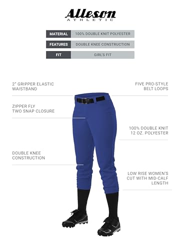 Alleson Athletic Girls Fast pitch Softball Belt Loop Pants2