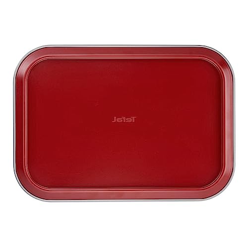 Miniatura 3 de Tefal Delibake J16405 Molde Tarta Rectangular 36x24 Cm, Forma Rectangular Desmontable Y Con Gran Fondo, Revestimiento Antiadherente, Fácil Desmonte, De Acero Al Carbono, Con Grosor 3 10, Rojo
