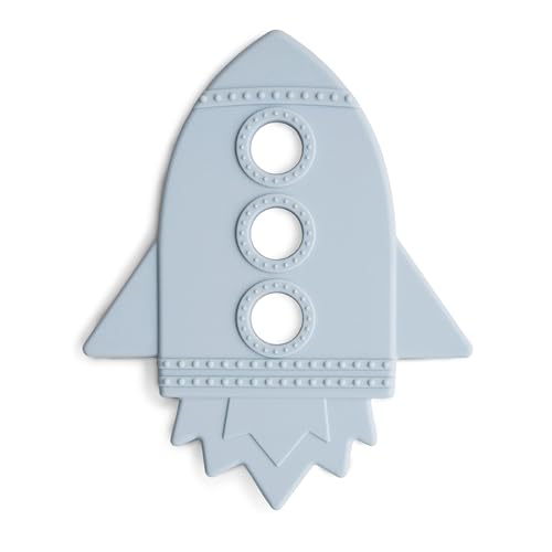 Image of mushie Silicone Baby Teether Toy | Rocket (Cloud)