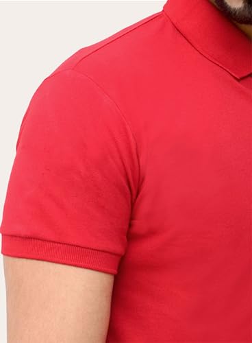 Image of 3BROS Men's Cotton Blend Half Sleeve Regular fit Comfortable Polo Neck T-Shirt (Pack of 1)
