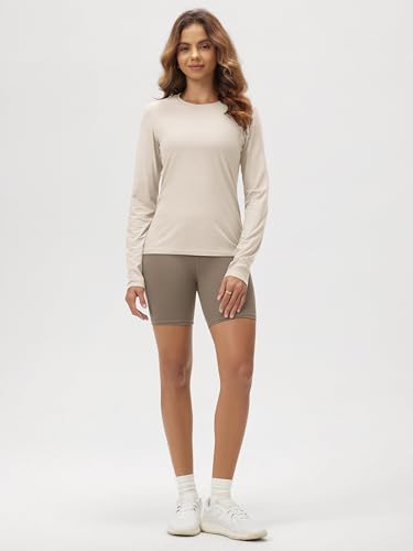 Image of ODODOS Women's Long Sleeve T-Shirt - Ultra Soft odSTRATUM Tech Performance Top UPF 50+ Breathable Crew Neck Pullover