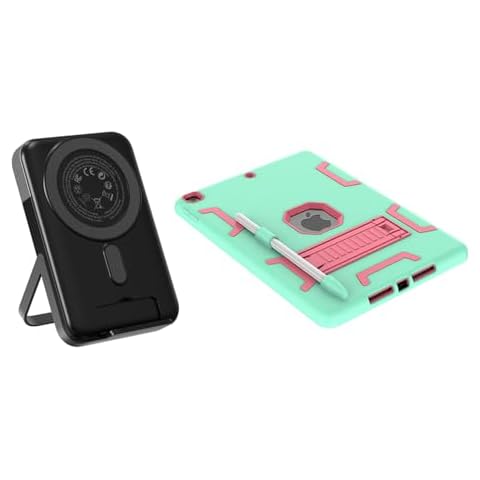 Case for iPad 9th/8th/7th with Pencil Holder and JUOVI 10000mAh Magnetic Wireless Power Bank 22.5W Fast Charging Cover