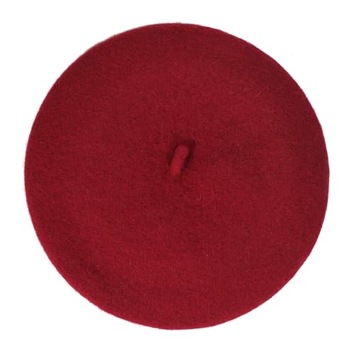 ZLYC Wool French Beret Hat Solid Color Beret Cap for Women Girls (Garnet) by ZLYC - Image 5