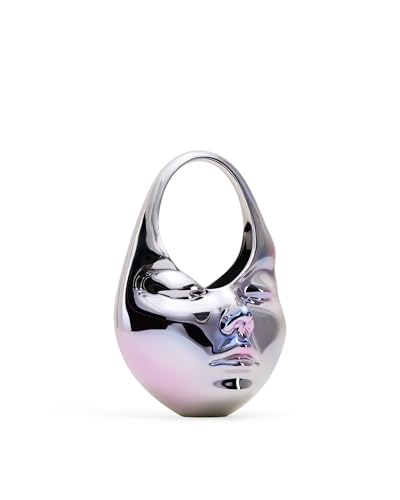 JW PEI Bolsa feminina Lillian Face Crescent com alça superior - Prata