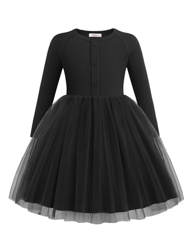 Arshiner Toddler Girls Tutu Dress Long Sleeve Fall Winter Button ...