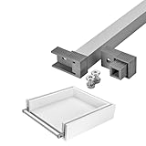 schubladenfronten bohren ✅ SOTECH VarioSlide Pat. Einhandverriegelung für VarioSlide Schwerlastauszüge KV2-100-H53-Lxxx-EH & KV2-200-H76-Lxxx-EH inkl. Griffstange Alu eloxiert für Schubladenbreite 600 mm (kürzbar) und Griffadapter grau für Schubladen OHNE FRONT.