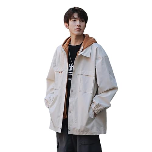 Manteau à capuche pour hommes veste printemps vêtement de travail ample de mi-saison