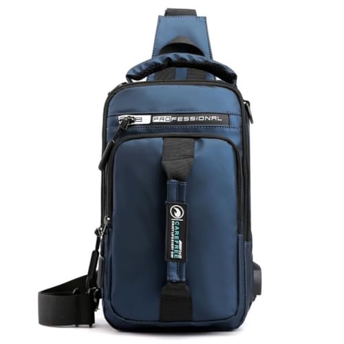 Mochila Masculina Transversal De Ombro Shoulderbag Lateral (Azul)