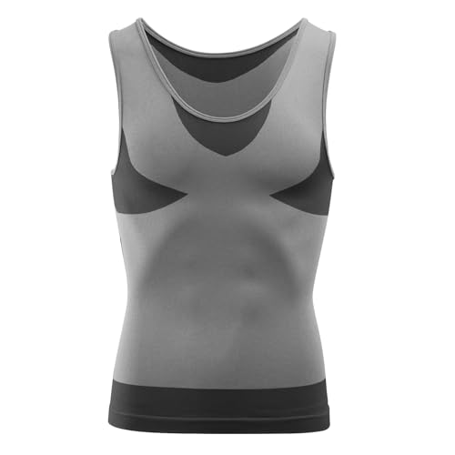 MEETWEE Débardeur Compression Homme,Manches Courtes pour Hommes Maillot de Corps Ventre Plat...