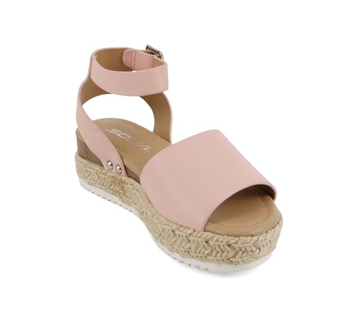 Image of Soda Little Kids /Children /Girls Topic-IIS Espadrille Flatform Wedge Open Toe Sandals