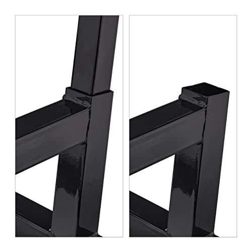 Foto von Relaxdays Sägebock, Holzsägearbeiten, 400 kg, Sägegestell für Kettensägen, Stabiler Stahl, HBT 107 x 81 x 53 cm, schwarz