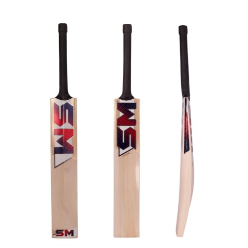 Image of SM Prime Kashmir Willow Cricket Bat | Premium Grade Willow | Wooden Cricket Bat | Massive Profile | Super Thick Edges | Rebound Technology | Advanced Club & Academy Cricket Bat | Size SH