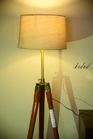 KRDVD Tripod LAMP Stand Complete with A Stylish Jute Shade for Living ...