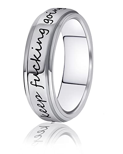 LAOYOU Spinner Ring for Women Anxiety Fidget | 6mm Stainless