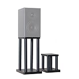 Pieds d'Enceintes Supports d'enceintes pour bibliothèque, conception en MDF absorbant les vibrations, 4 montants à cadre en acier à talons de 3,2 cm, construction robuste, idéal pour les enceintes d