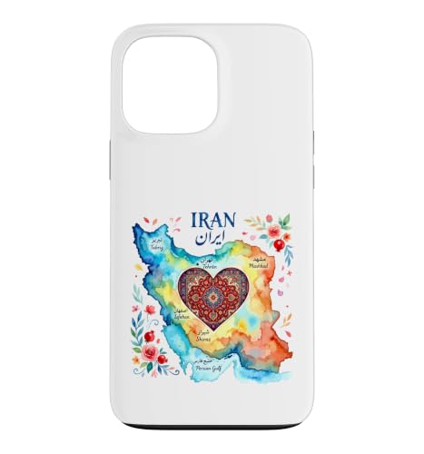 Carcasa para iPhone 13 Pro MAX Mapa de Irán | Amor Persia Corazón | Cultura iraní Golfo Pérsico