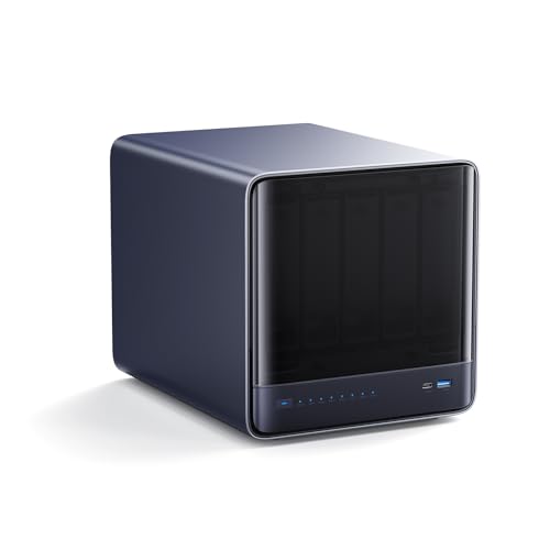 Image of MINISFORUM N5 Air NAS with AMD Ryzen 7 255, 2X SODIMM DDR5-5600MHz, 64GB SSD, 1xHDMI+2xUSB4 Outputs, 5X HDD Slot, M.2 2230 /2280 /22110 /U.2 Slots, 5GbE+10GbE LAN Port, RAID Support NAS