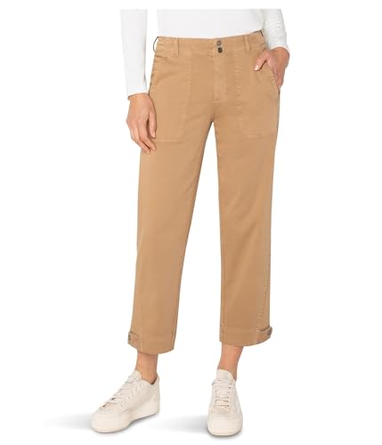 Liverpool Los Angeles Women's Mid-Rise Utility Crop W/Tab Hem Pants