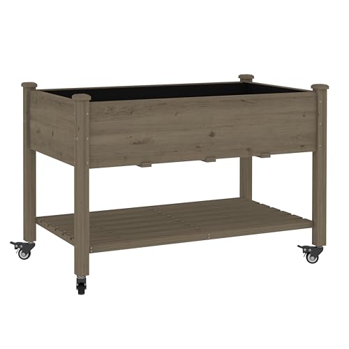 Jardinera de madera elevada para cultivar verduras sin dolor