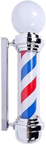 Barber pole light LED extérieur rotatif bleu blanc rouge 73cm