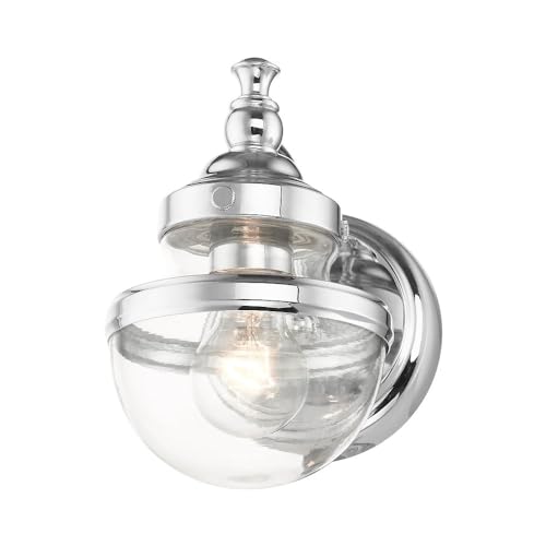 Image of Livex Lighting 17411-05 1 Light Polished Chrome Wall Sconce