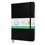 YeeATZ Hardcover Dotted Journal Bullet Notebook, Medium 5.5 by 8.4 Inch, 100 GSM Thick Paper (Black,