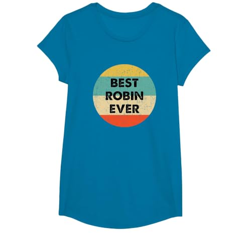 Robin Name T-Shirt, Girls, Sapphire Blue, Small