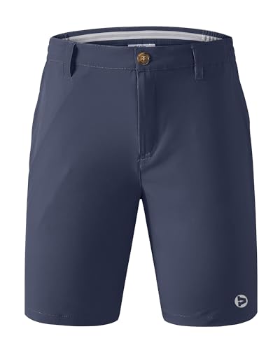 Image of Outdoor Ventures Men's Golf Shorts 9'' UPF 50+ Bermuda Shorts 4-Way Stretch Lightweight Quick-Drying Shorts with 3 Tee-Holders and 4 Pockets for Golfing Navy Blue 38