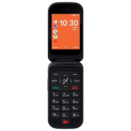 Consumer Cellular Iris 8GB Black Flip Phone 4G LTE 5 (MP)...