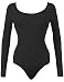 BEKDO Womens Basic Solid Turtleneck Long Sleeve Bodysuit with Stretch
