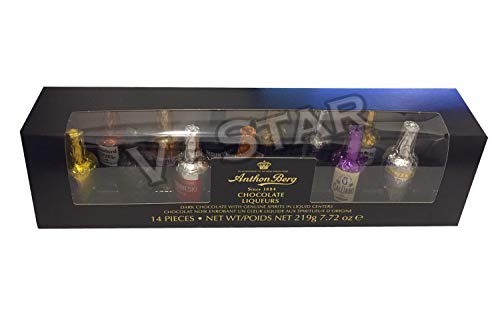 ANTHON BERG Liquor Filled Dark Chocolate 14 Pieces Bottles 219g (LIQUEURS Chocolate)