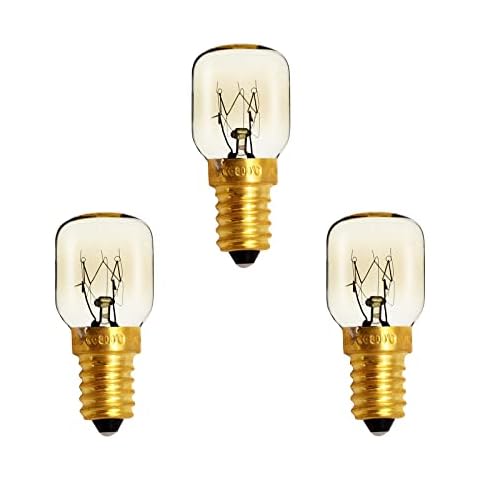 Salt Lamp Light Bulbs, Oven Bulb 300℃ Heat Resistant 25W, Dimmable E14 Pygmy Bulb Himalayan Salt Lamp Microwave Oven Fridge Light Bulbs, Small Edison Screw Bulb, Pack of 3 Cover