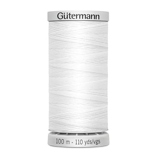 Gütermann Fil M782 Fil à coudre extra résistant en polyester 100 m pour machine à coudre pour toutes les coutures fortement sollicitées (blanc)