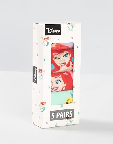 Disney The Little Mermaid Girls Calf Socks Set of 5 | Multicoloured Ariel, Flounder, Sebastian Designs | Everyday Wear3