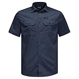Hochwertiges Qualität Jack Wolfskin Herren KWANDO River Shirt M Schnelltrocknendes Outdoor Hemd Kurzarm, Night Blue, M