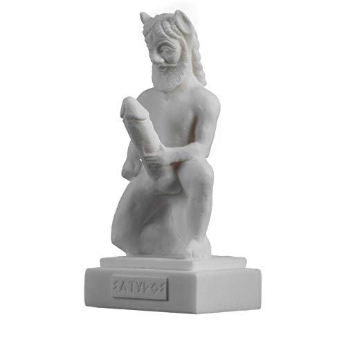 Satyr Greek Roman Mythology Statue Handmade Alabaster Nude Male Figure 5.5" #TOP1