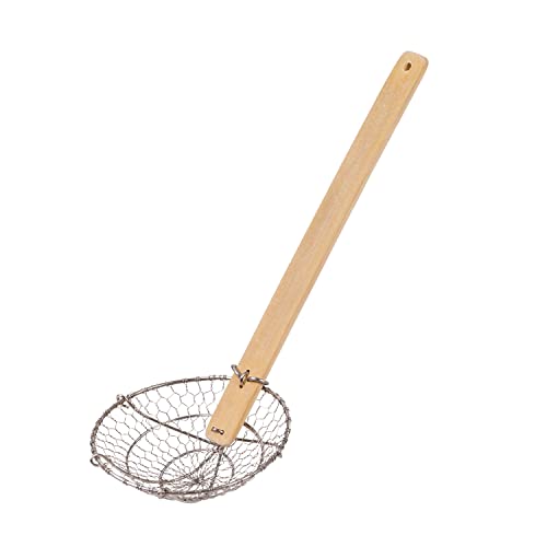 Comparison: Best Bamboo Spider Strainer 3 Joyce Chen Kitchen Spider Strainer Stainless Steel 5-Inch Wire Basket with Heat-Resistant Bamboo Handle