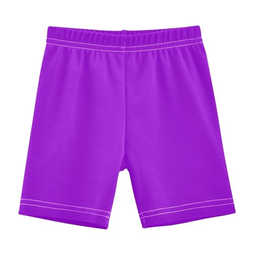 CHIFIGNO Girl's Breathable Cartwheel Shorts Kids Bike Shorts Under Dress Dance Short Dark Violet Size 8