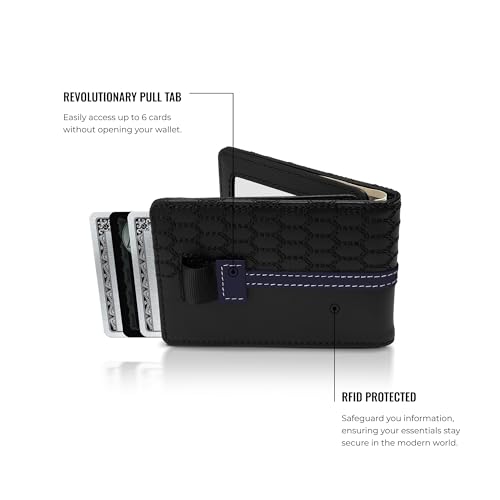 Image of Kings Loot Wallet for Men | Minimalist Slim RFID Blocking Leather Design with Cash Pocket & Card Pull Strap | Holds 1-12 Cards | Stylish & Durable Wallets | Supercar Collection (Midnight Sapphire)