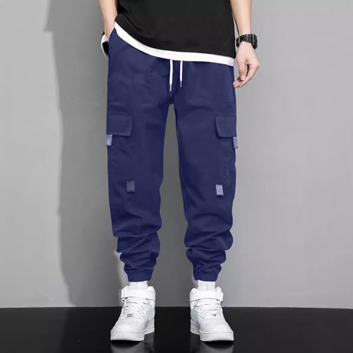 WENKOMG1 Mens Jogger Sweatpants, Casual Elastic Bottom Sports Pants Drawstring Cargo Sweatpants with Pockets, S-2XL3