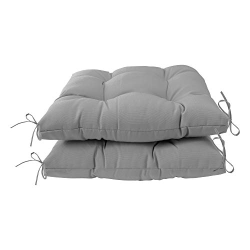 Image of QILLOWAY Indoor /Outdoor Square Seat Patio Cushion -Set of 2,19-Inches(Grey)
