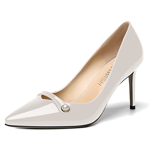 ROSERWISH Womens Fashion Party Patent Sexy Pointed Toe Slip On Stiletto High Heel Pumps Dress Shoes 3.5 Inch
