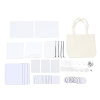 Ejoyous Sublimation Rohlinge Set, 77 Stück Sublimationsrohlinge Kit inklusive Schlüsselanhänger Mauspads Kissenbezügen Gartenfahnen Make-up-Taschen Handtasche Puzzles, für DIY