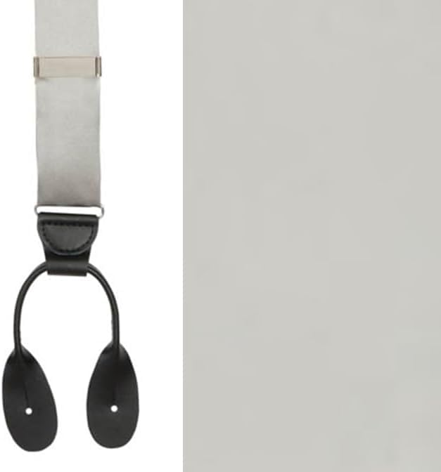 Image of HOLD'EM Tuxedo Suspenders Formal Black 100% Silk Made in USA Button Suspenders for Men Wedding Tux Suspenders for Men